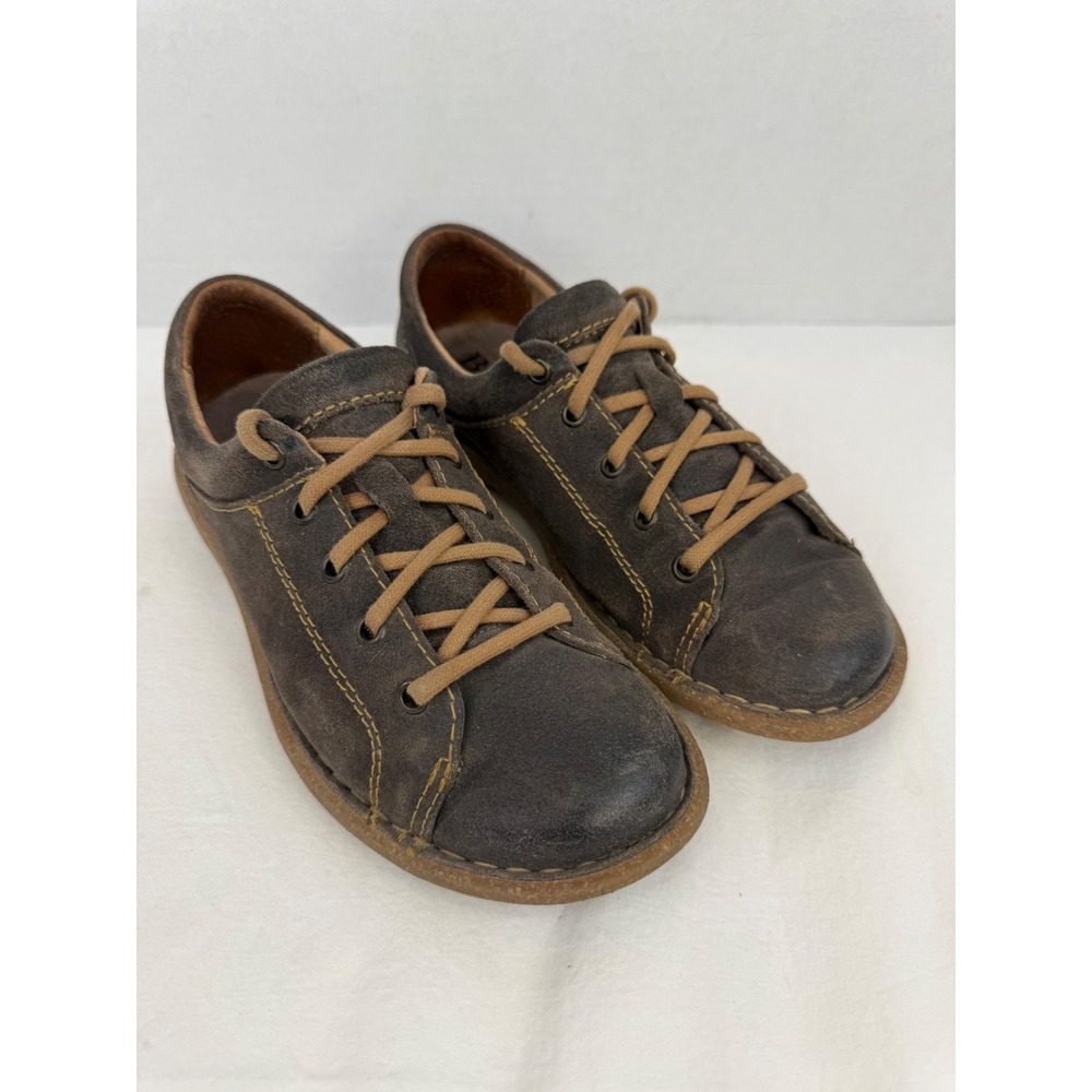 Vtg Born Mens Brown Distressed Leather Lace‎ Up Oxford Shoes F76340 Size 8.5/40